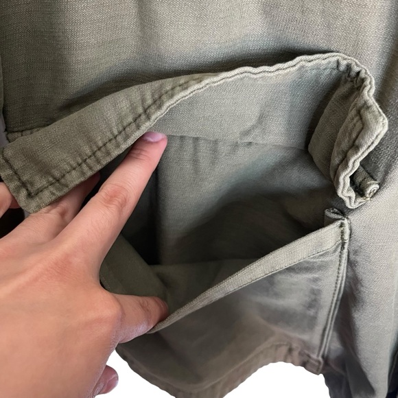 Free People Joshua Tree Utility Jacket Cotton Canvas Army Green Oversized Size M - Picture 3 of 14
